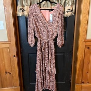 Lane Bryant Size 16 Ruffled Maxi Dress Floral Patterned